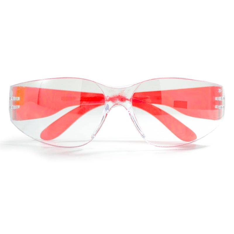 JORESTECH Eyewear Protective Safety Glasses, Polycarbonate Impact Resistant Lens Pack of 12 (Clear, Red) - Image 3